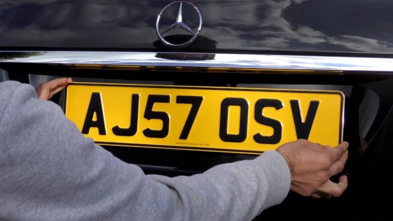 how to put a new number plate on car