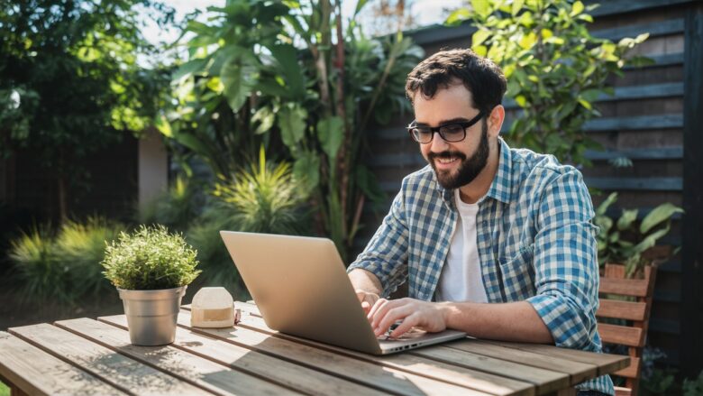 garden office at homes backyard
