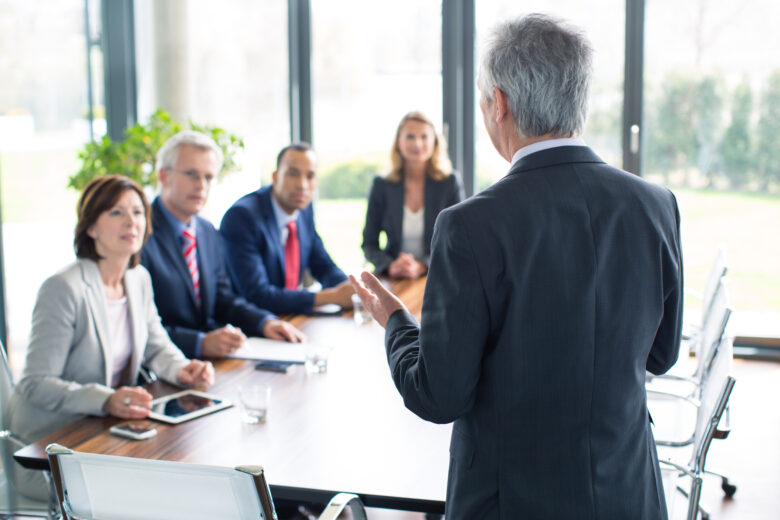 Business man giving a presentation